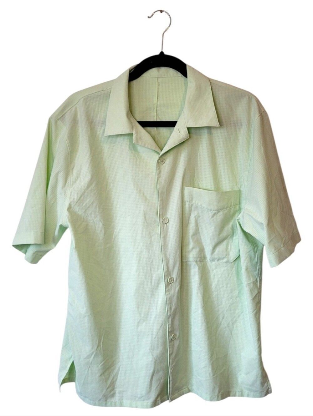 Lululemon Men's Short-Sleeve Button-Down Shirt - Light Mint Green Size L